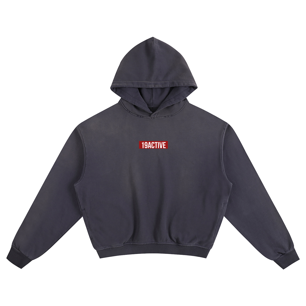 HEAVYWEIGHT DISTRESSED CROP HOODIE