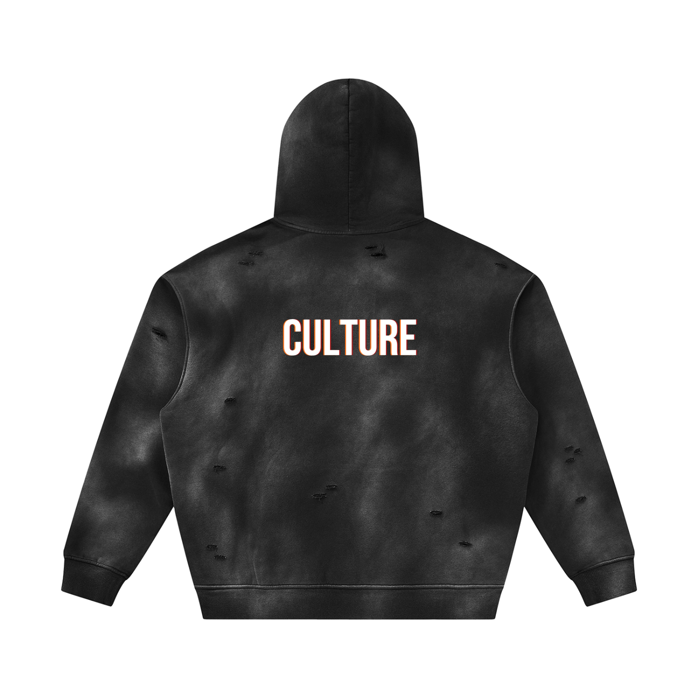 Unisex Sunfade Frayed Fleece Hoodie