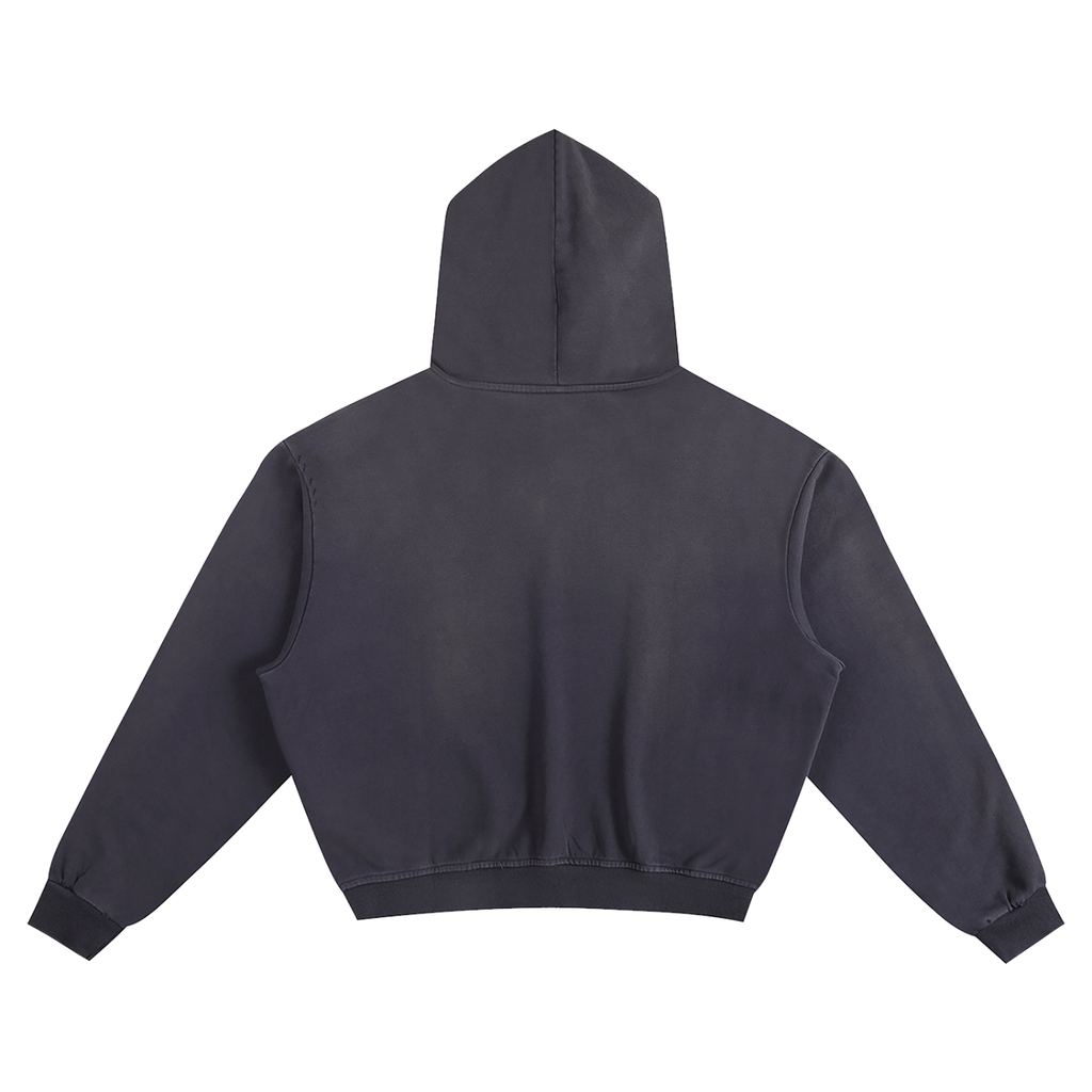 HEAVYWEIGHT DISTRESSED CROP HOODIE