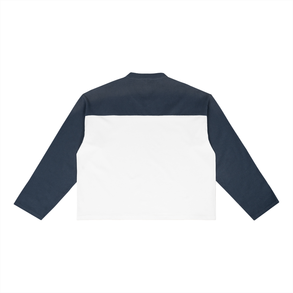 PATCHWORK V-NECK SWEATSHIRT