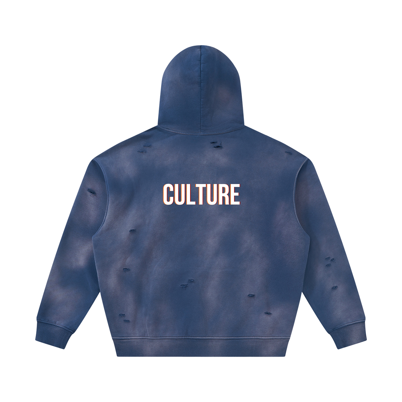 Unisex Sunfade Frayed Fleece Hoodie