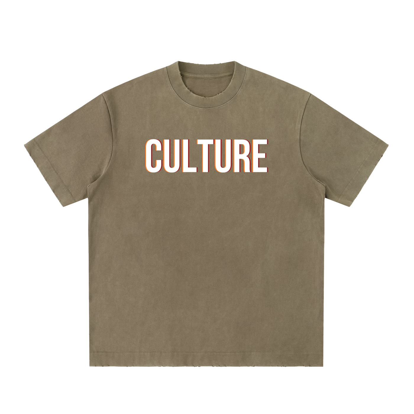 CULTURE MULTI WASHED FRAYED TEE
