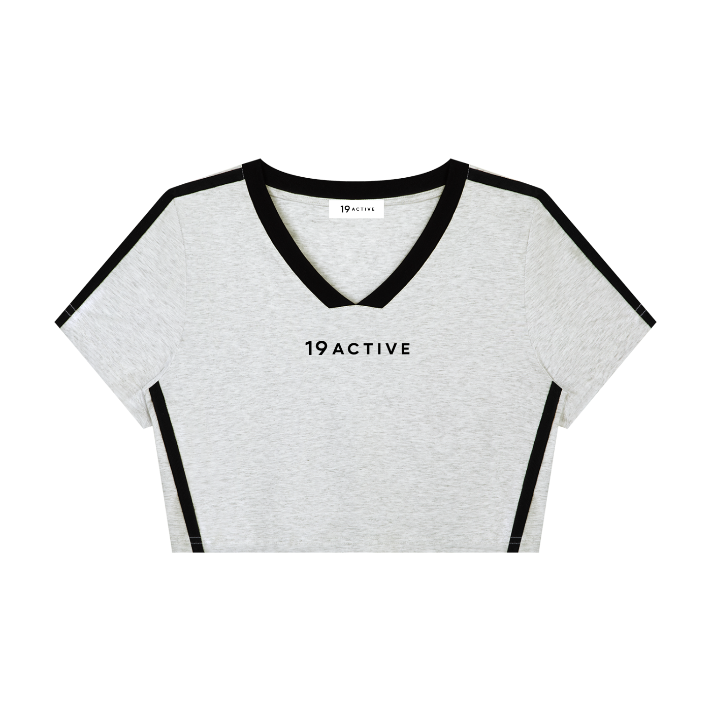 CAMISETA CORTA CON CUELLO EN V