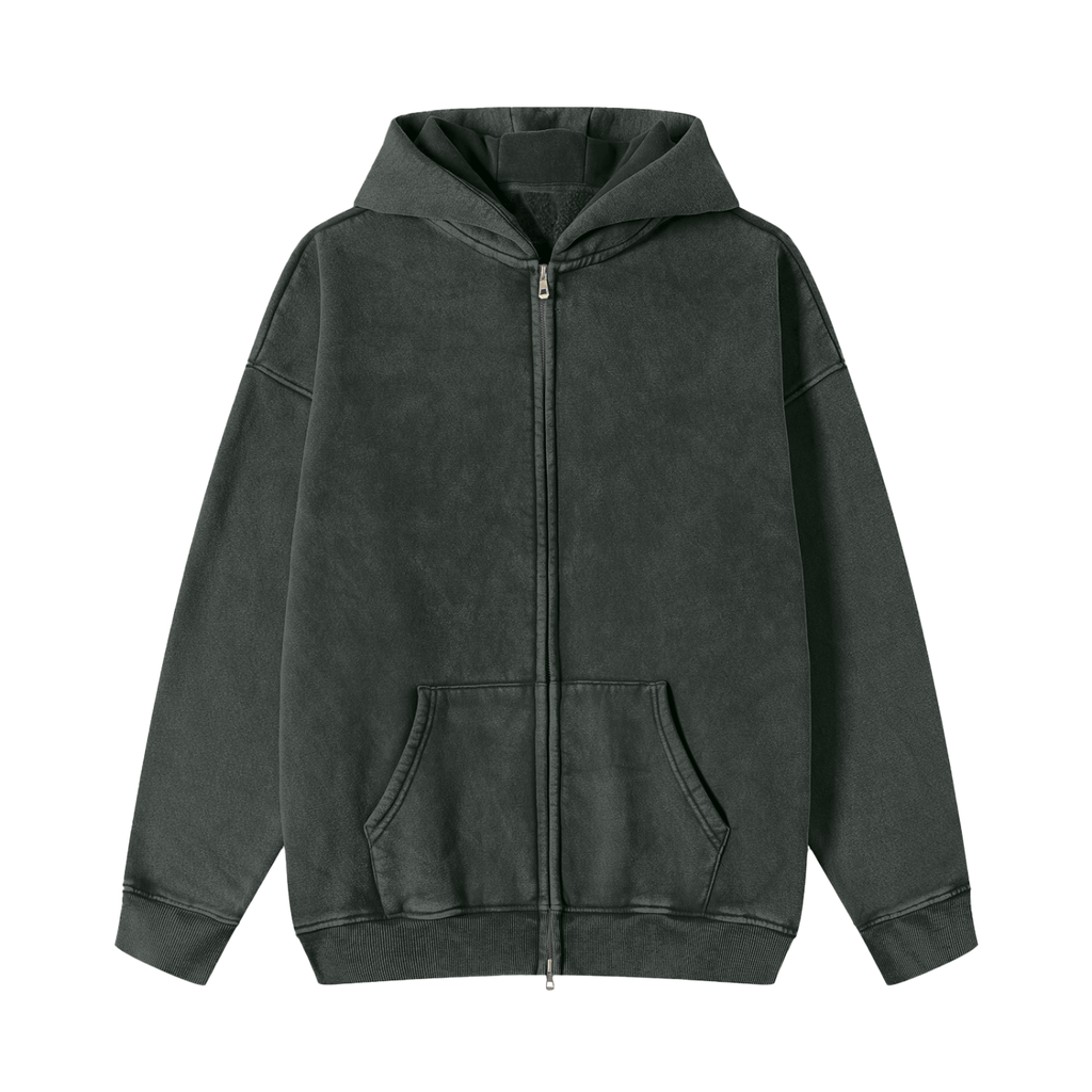 VINTAGE WASHED ZIP HOODIE