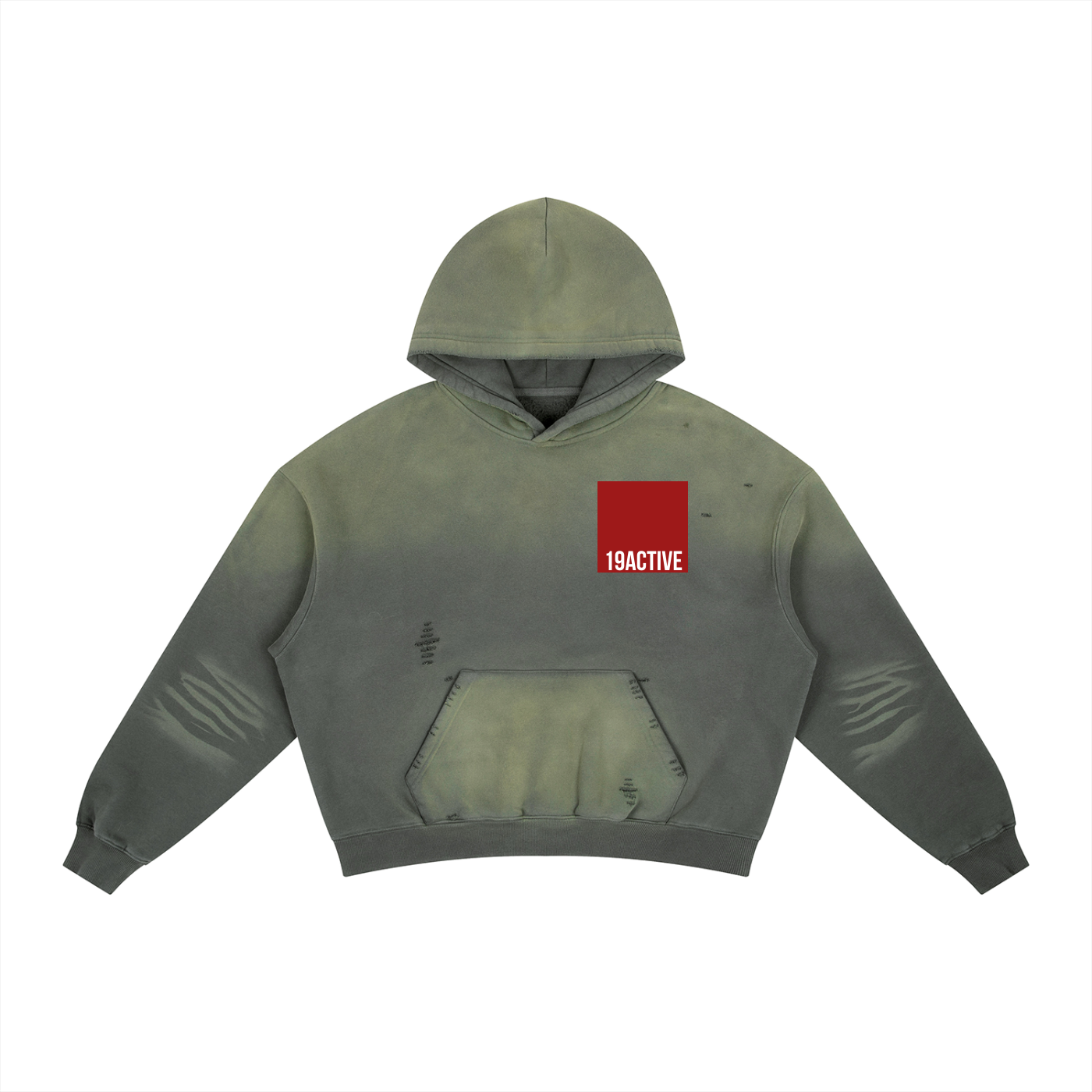 DISTRESSED WASHED HOODIE