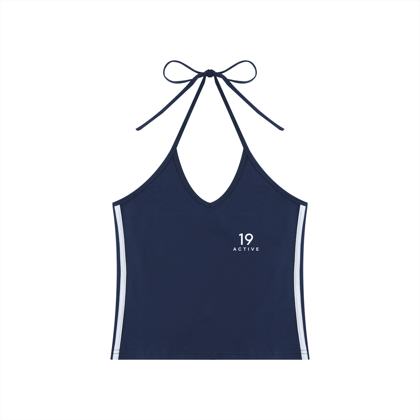 Women's Color Block Halter Crop Tank Top