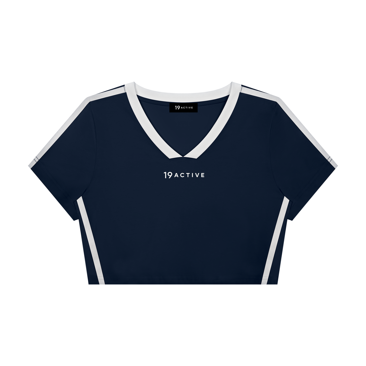 CAMISETA CORTA CON CUELLO EN V