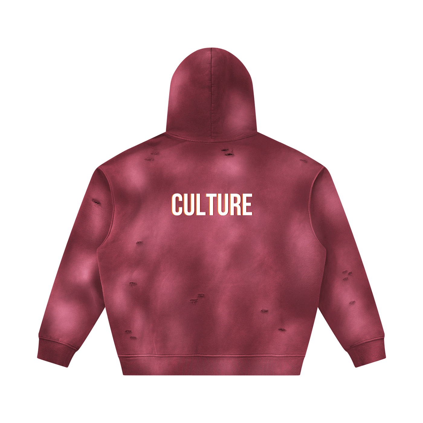 DISTRESSED WASHED CULTURE OVERSIZED HOODIE
