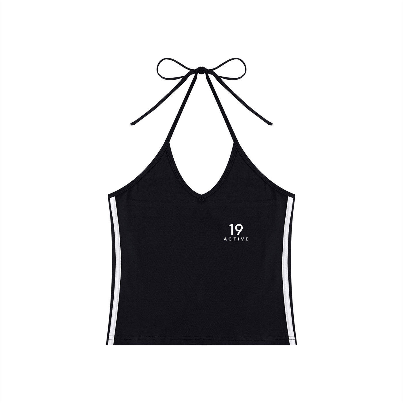 Women's Color Block Halter Crop Tank Top