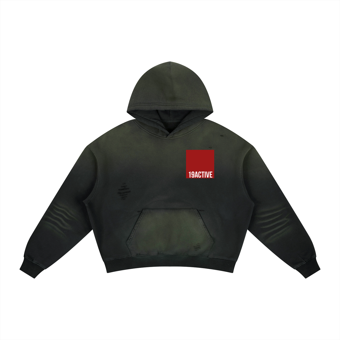 DISTRESSED WASHED HOODIE