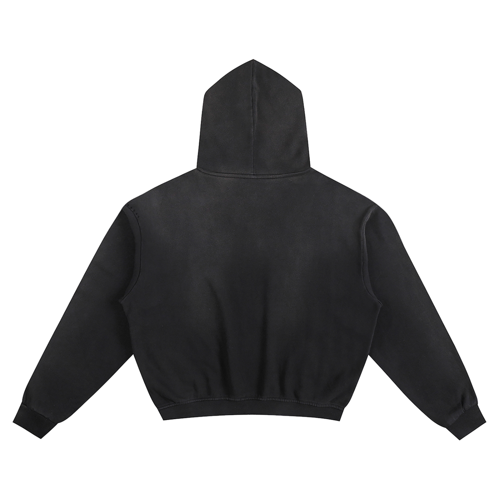 HEAVYWEIGHT DISTRESSED CROP HOODIE