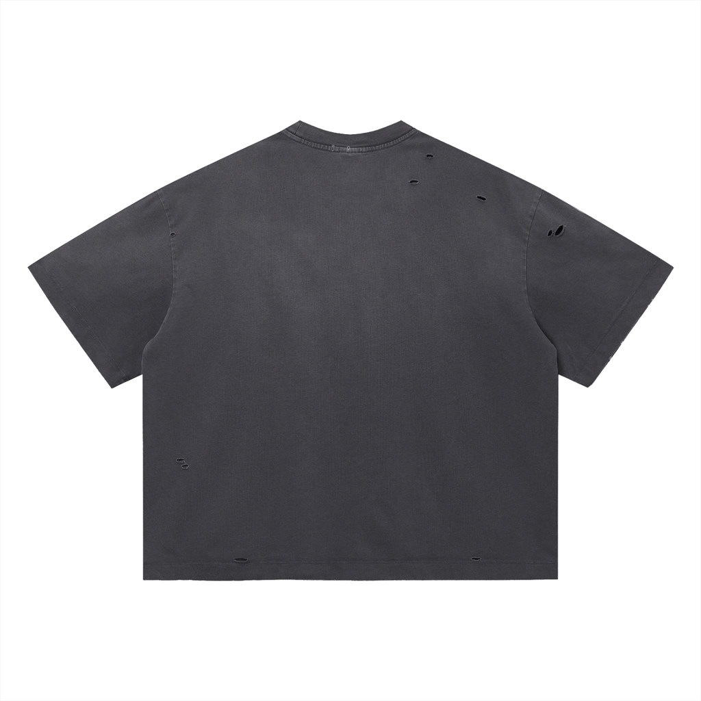 DISTRESSED OVERSIZED COTTON TEE