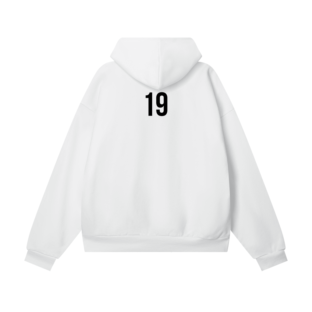 Metevze by Pirosmani Fleece Hoodie in White