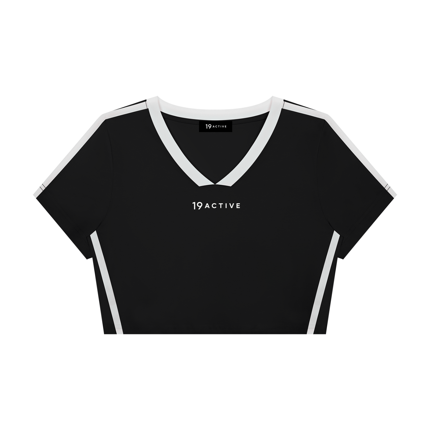 CAMISETA CORTA CON CUELLO EN V