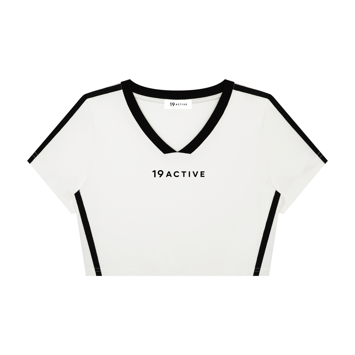 CAMISETA CORTA CON CUELLO EN V