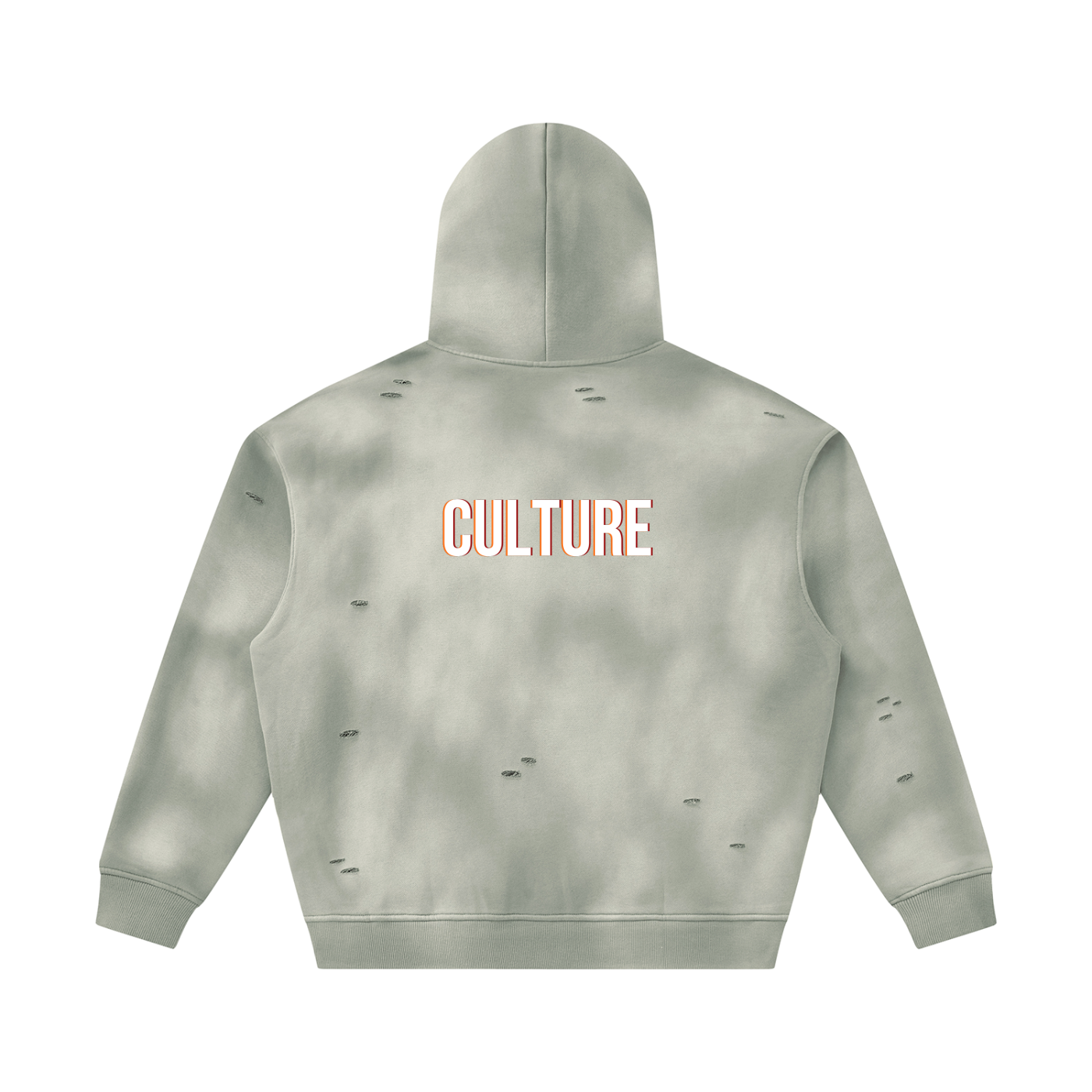 Unisex Sunfade Frayed Fleece Hoodie