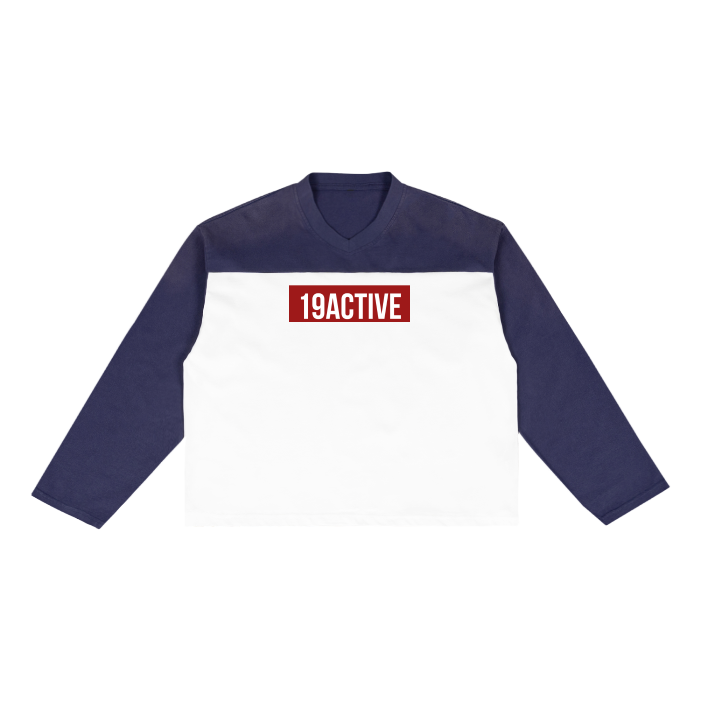 PATCHWORK V-NECK SWEATSHIRT