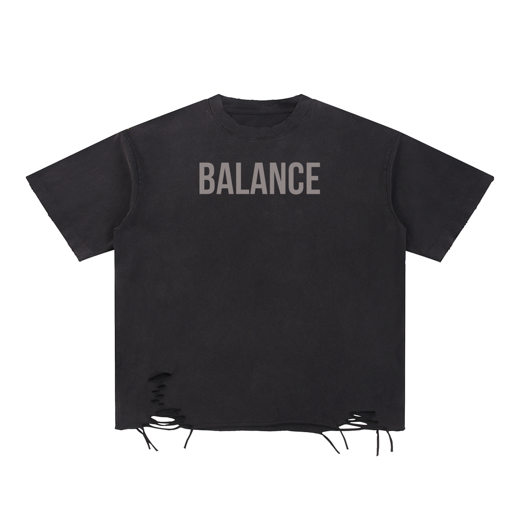 Snow Washed Raw-Hem T-Shirt