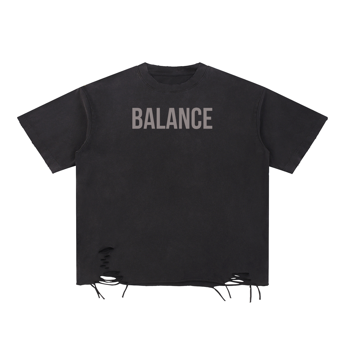 SNOW WASHED RAW-HEM T-SHIRT