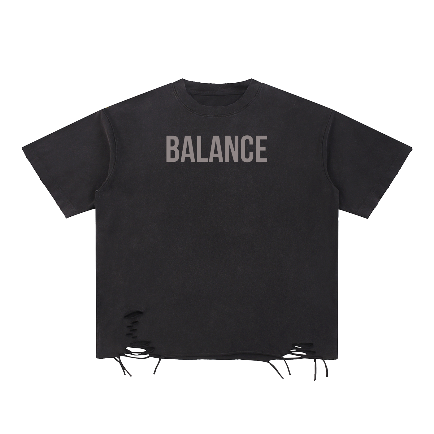 SNOW WASHED RAW-HEM T-SHIRT