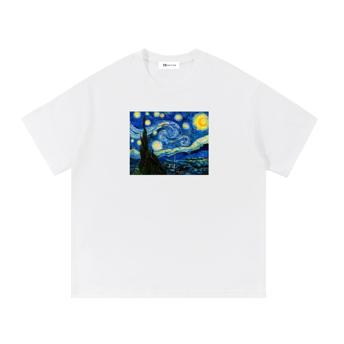 STARRY NIGHT BY GOGH BLANCHE COTTON T-SHIRT