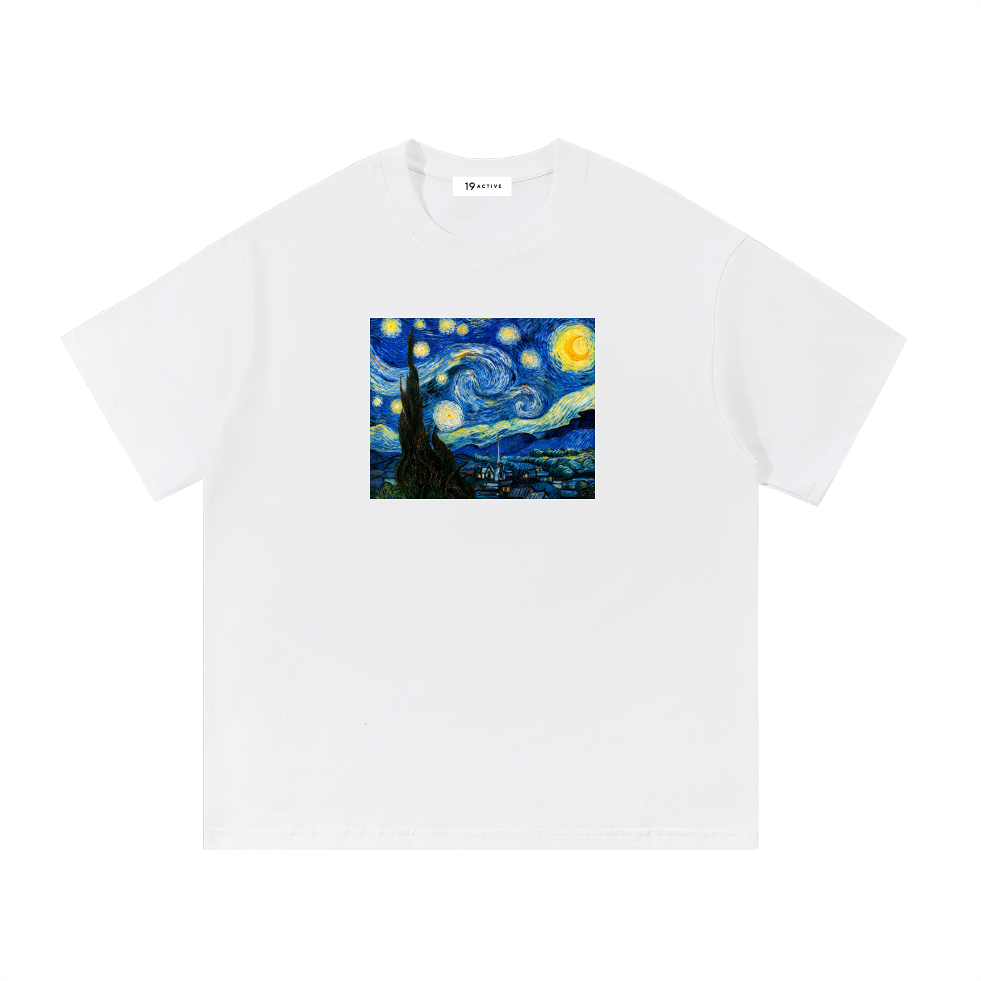 STARRY NIGHT BY GOGH BLANCHE COTTON T-SHIRT