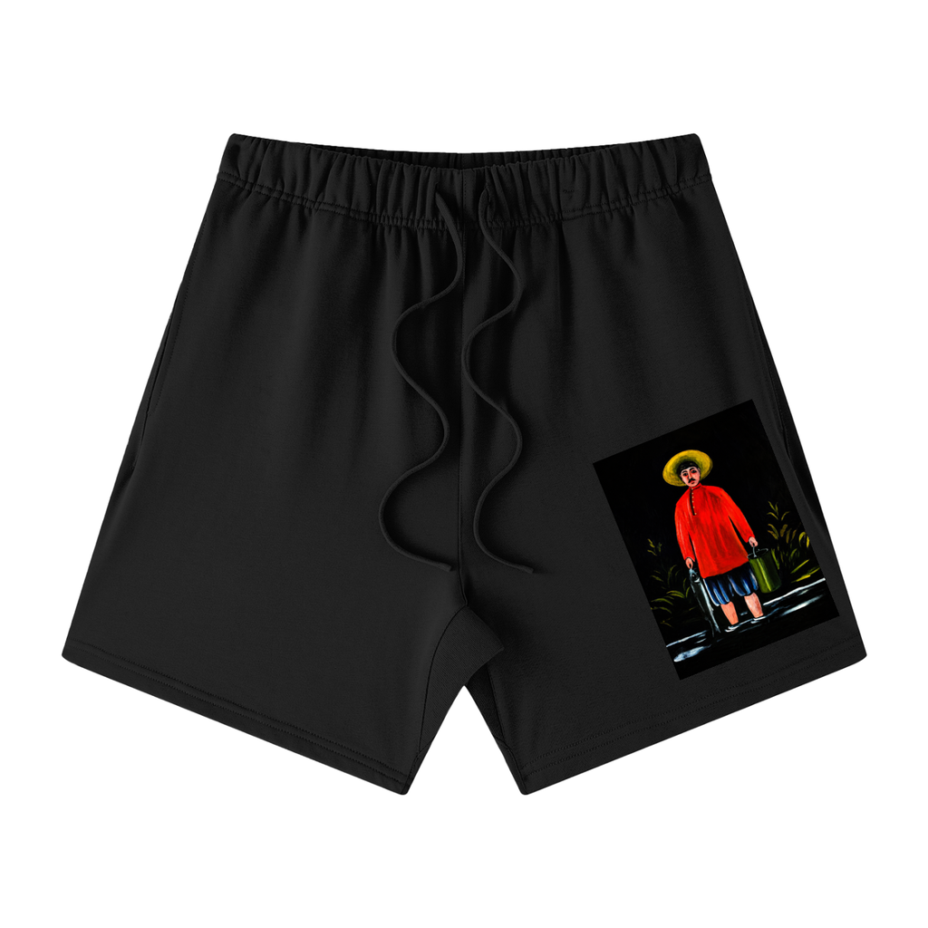 Metevze by Pirosmani Loose Fit Cotton Shorts in Black