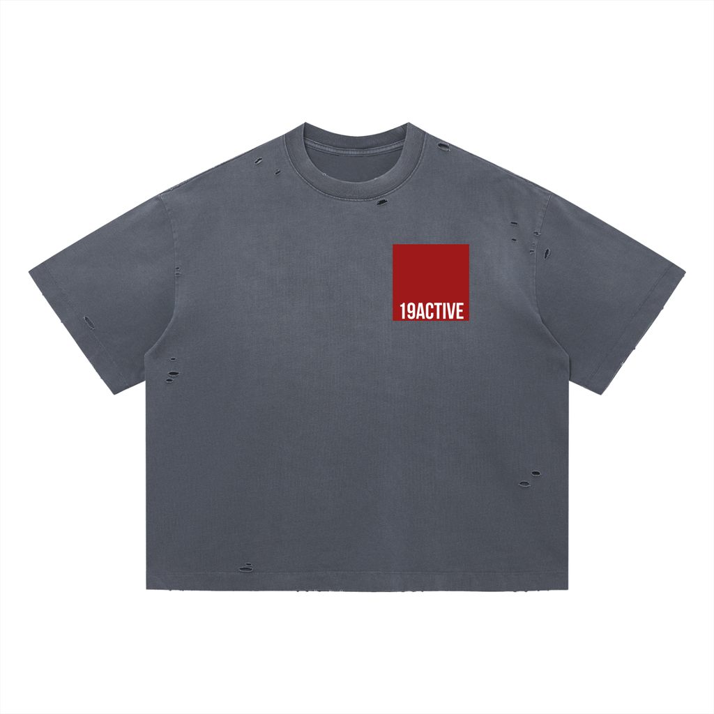 DISTRESSED OVERSIZED COTTON TEE