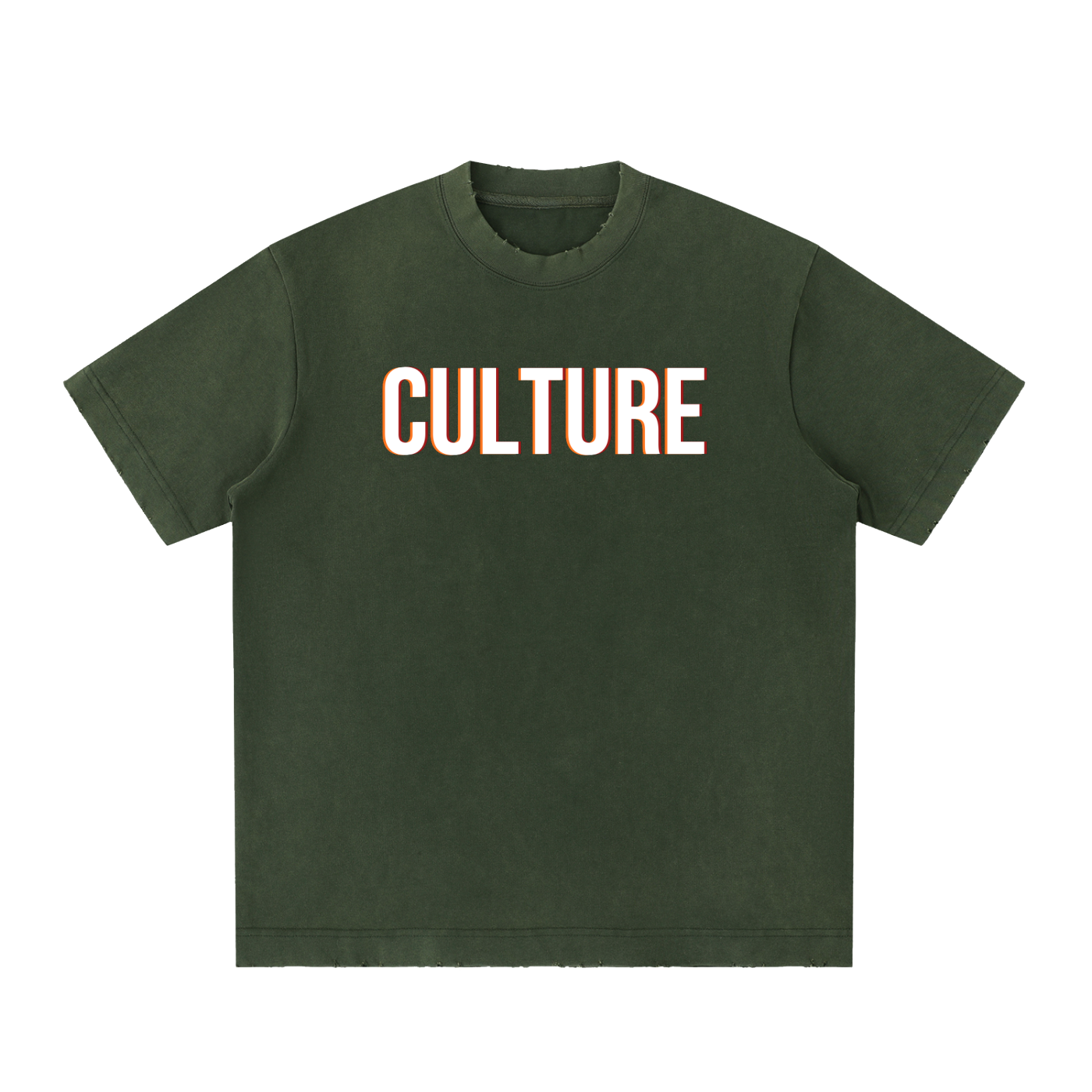 CULTURE MULTI WASHED FRAYED TEE