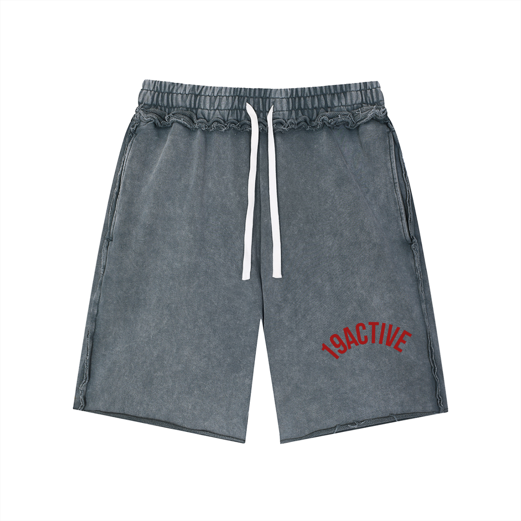 SNOW-WASH RELAXED COTTON SHORTS