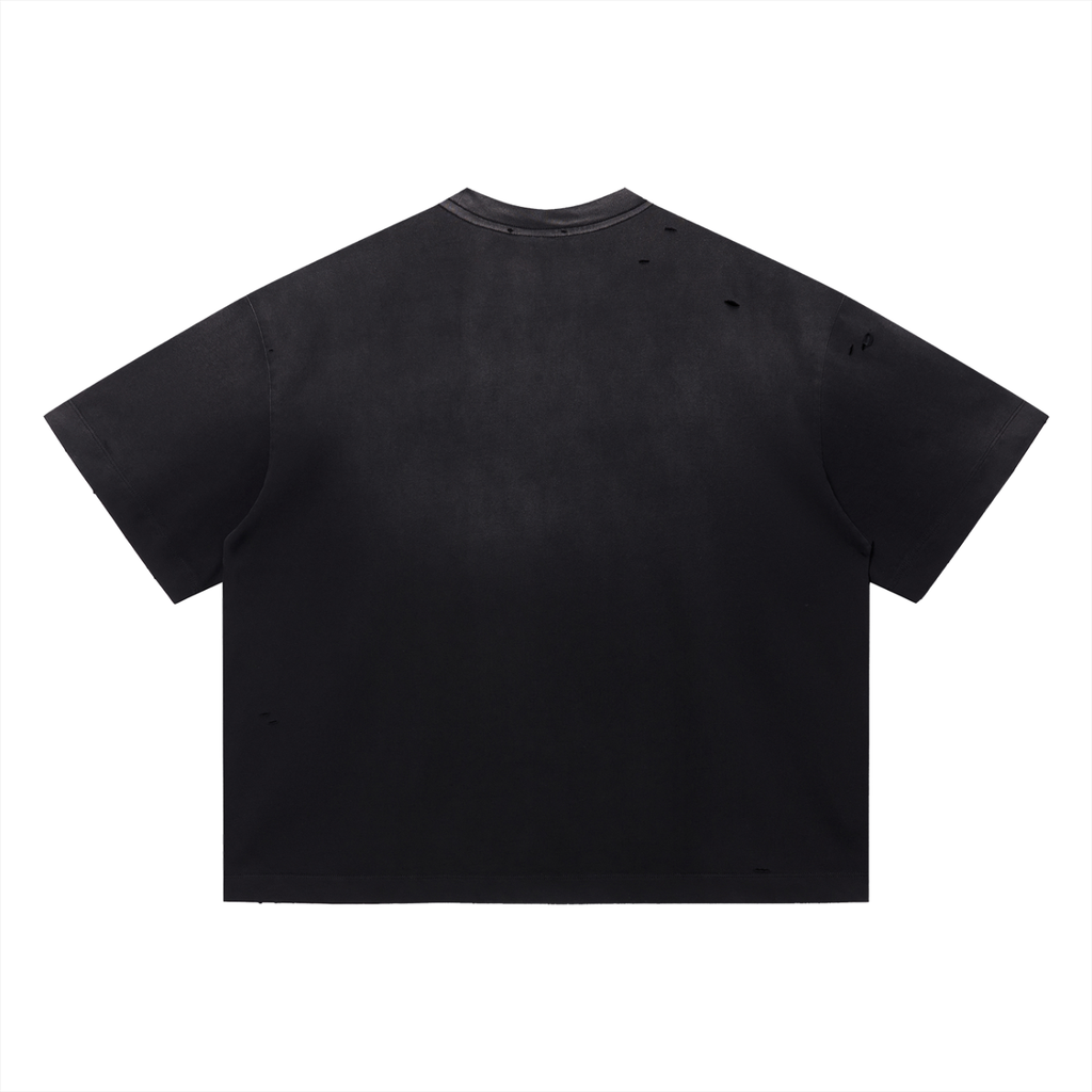 DISTRESSED OVERSIZED COTTON TEE