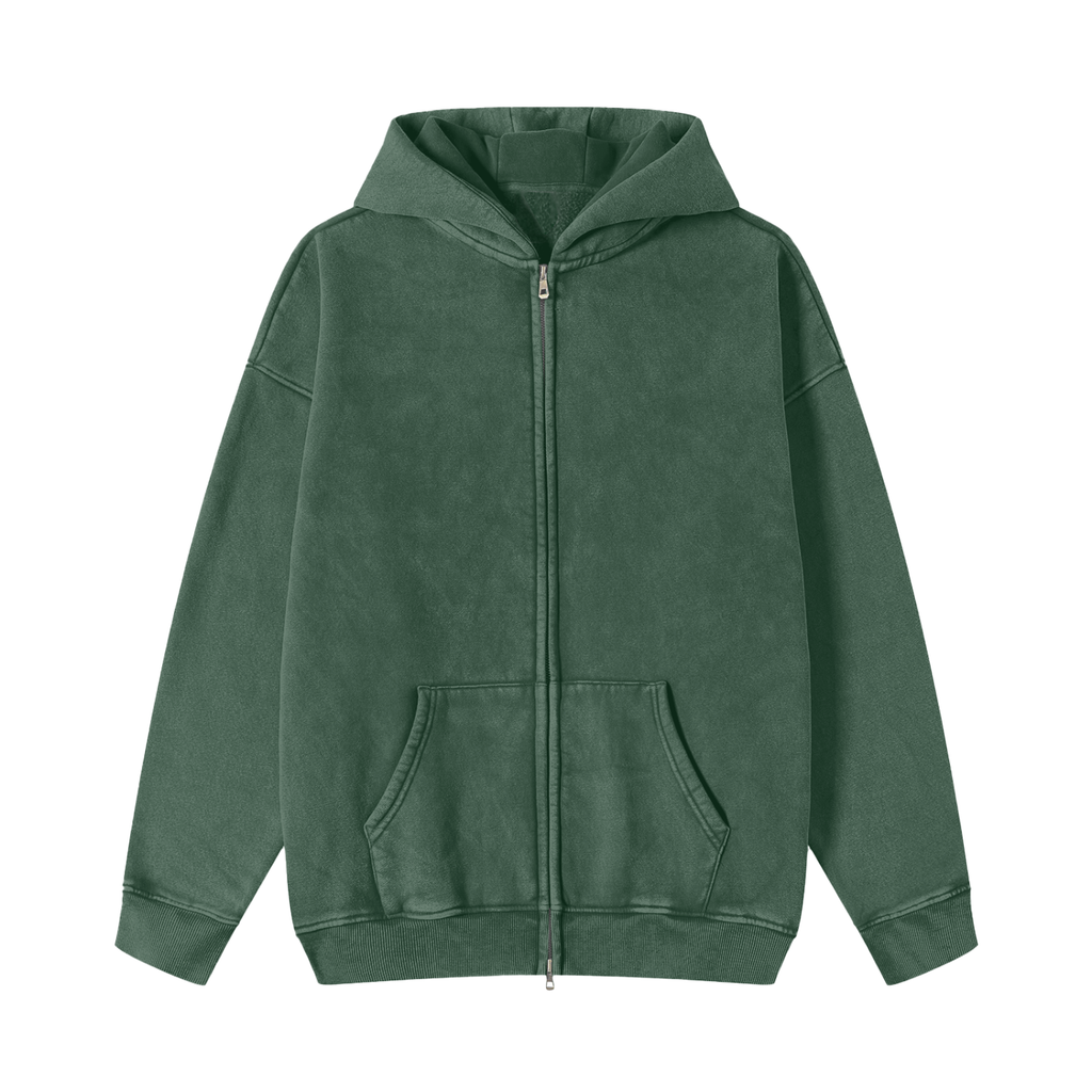 VINTAGE WASHED ZIP HOODIE