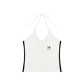 Women's Color Block Halter Crop Tank Top