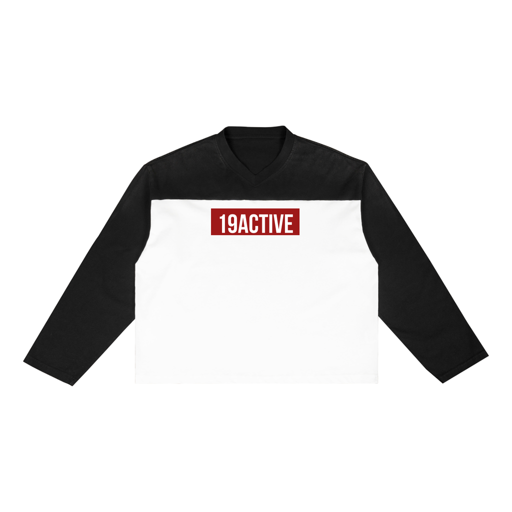 PATCHWORK V-NECK SWEATSHIRT