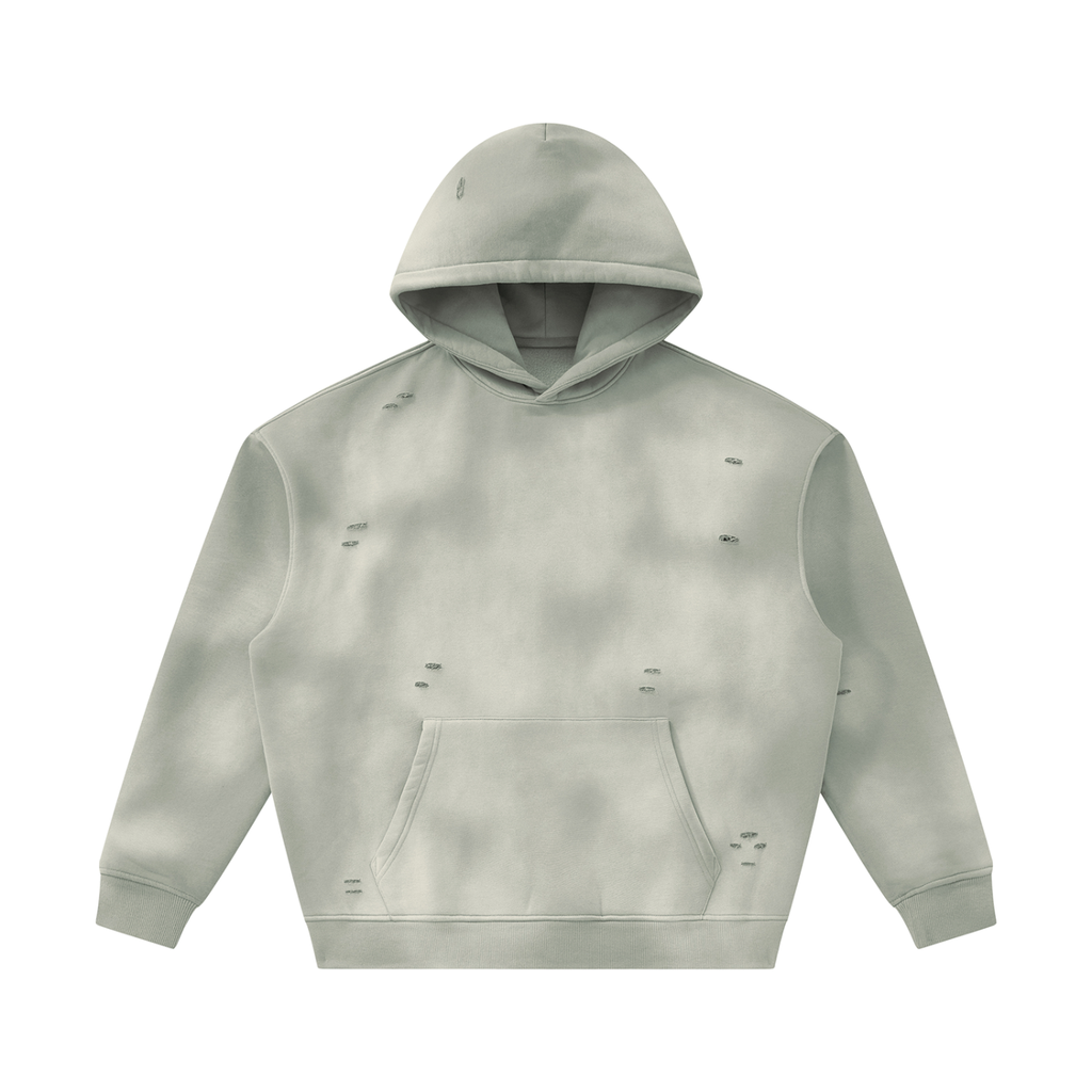 Unisex Sunfade Frayed Fleece Hoodie